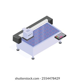 Ready to use printing house polygraph equipment isometric icon 3d vector illustration