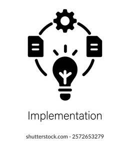 Ready to use solid icon of implementation 