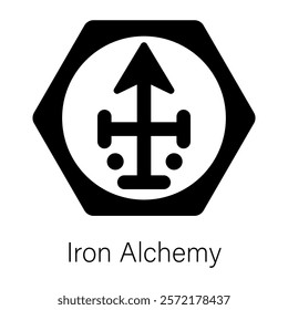 Ready to use solid icon of iron alchemy  