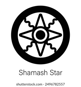 Ready to use solid icon of shamash star