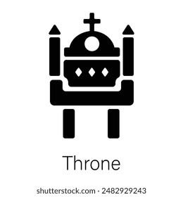 Ready to use solid icon of throne 