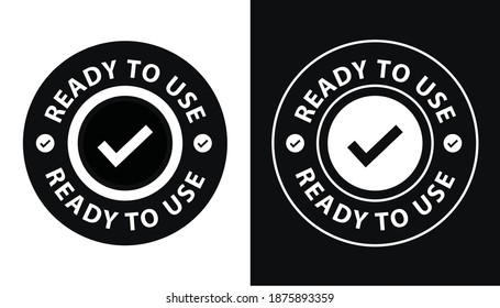 ready to use stamp, product labeling icon vector