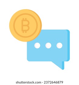 Ready to use vector design of bitcoin chat in trendy style