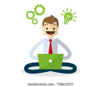 Ready to use website illustration or print illustration of a businessman with a creative idea