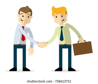 Ready to use website illustration or print illustration of a businessmen shaking hands each others