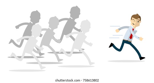 Illustration Businessmans Run Race Stock Vector (Royalty Free) 1545291857