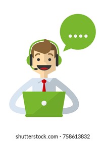 Ready to use website illustration or print illustration of a customer services do his job
