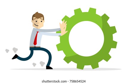 Ready to use website illustration or print illustration of Businessman hardworking