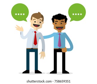 Ready to use website illustration or print illustration of a businessmen chatting