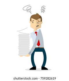 Ready to use website illustration or print illustration of Businessman with overload paperwork 2