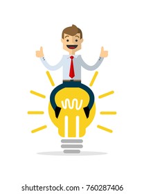 Ready to use website illustration or print illustration of businessman got idea