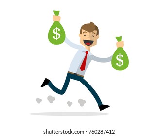 Ready to use website illustration or print illustration of businessman got money