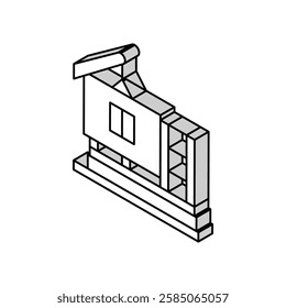 ready wall for building house isometric icon vector. ready wall for building house sign. isolated symbol illustration