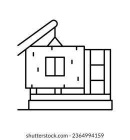 ready wall for building house line icon vector. ready wall for building house sign. isolated contour symbol black illustration