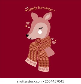 
ready for winter! t-shirt graphic design vector illustration 