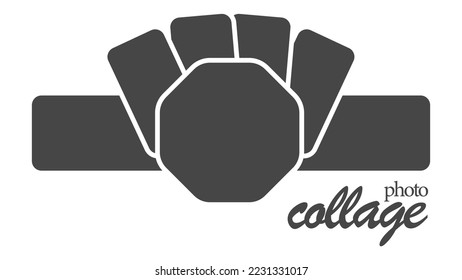 Ready-made composition of vector frames for photo collage.