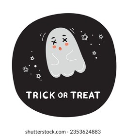 readymade ghost banner, cute spooky illustration,doodle ghost, halloween ghost, cute ghost character, boo