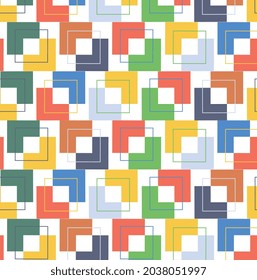 Ready-made pattern, multi-colored squares. Vector drawing, suitable for fabric printing.