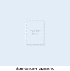 Ready-made postage stamp template. Beautiful neomorphism style