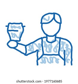 ready-made potter sketch icon vector. Hand drawn blue doodle line art ready-made potter sign. isolated symbol illustration