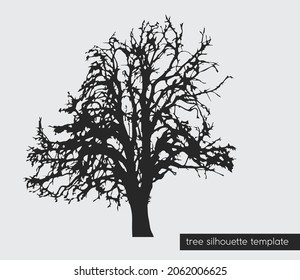 Ready-made tree silhouette template. eps10