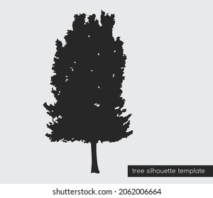 Ready-made tree silhouette template. eps10