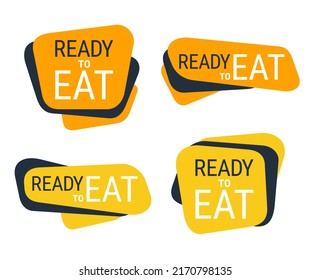 Ready-to-Eat abstract badges for labeling of food that precooked without prior preparation or cooking