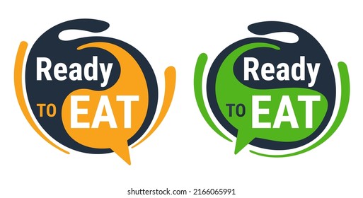 Ready-to-Eat abstract sticker for labeling of food that precooked without prior preparation or cooking