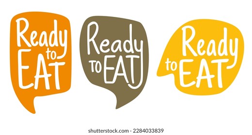 Ready-to-Eat calligraphic badges for labeling of food that precooked without prior preparation or cooking