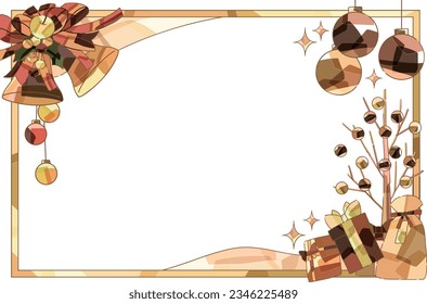 Ready-to-use Christmas frame Hand drawn illustration