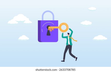 Ready-to-Use Turnkey Solution Unlocking Potential for Customer Success, Solving Problems with Software or Platform. Vector