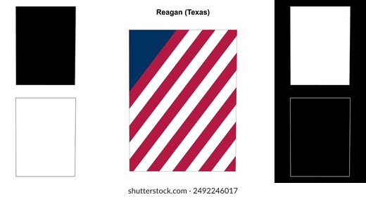 Reagan County (Texas) outline map set