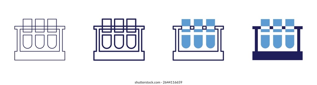 Reagent flask icon in 4 different styles. Thin Line, Line, Bold Line, Duotone. Duotone style. Editable stroke.