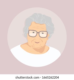 A reaistic portrait of an old woman. Grandmother.