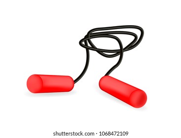 Real 3d Skipping Rope on White Background . Isolated Element