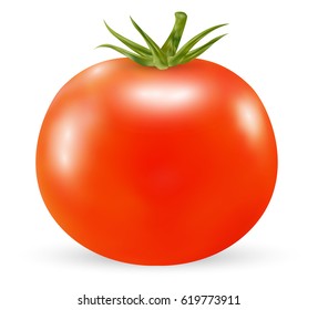 real 3d tomato on a white background