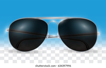 A real 3d transparent black sun glasses vector