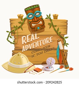 Real Adventure. Vector illustration.