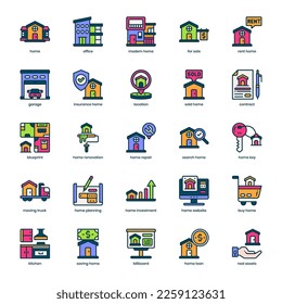 Real Assets icon pack for your website design, logo, app, and user interface. Real Assets icon filled color design. Vector graphics illustration and editable stroke.
