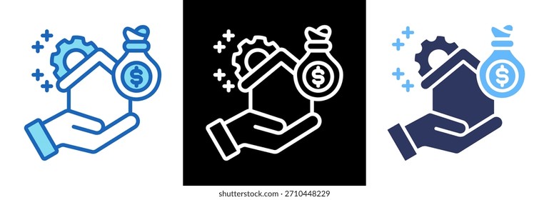 Real Assets Symbol dreifachStil Vektorgrafik