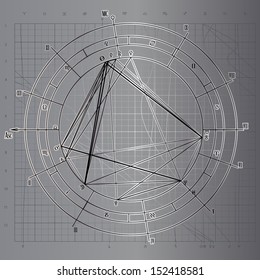 Real astrological natal chart, vector illustration