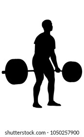 real athlete powerlifter exercise deadlift black silhouette