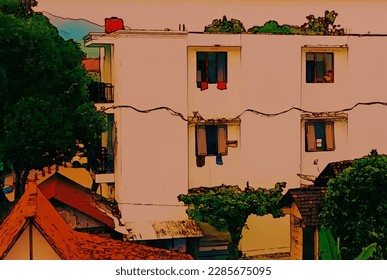 Real background of apartment buildings, flats.background template.