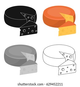 A real Belgian cheese.The dark Belgian wolf. Belgium single icon in cartoon style vector symbol stock illustration.