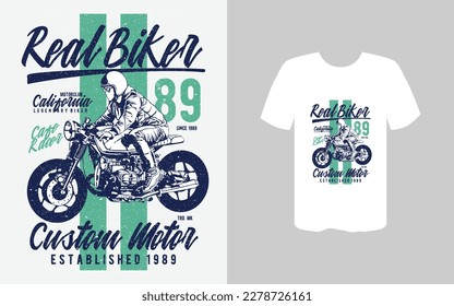 Real Biker Custom Motor T-shirt Design Vector File