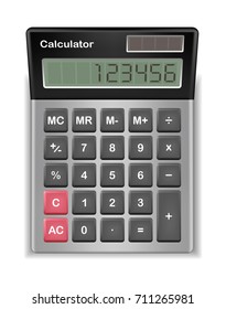real calculator with sample digital number