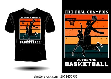 the real champion authentic basketball mockup retro vintage design