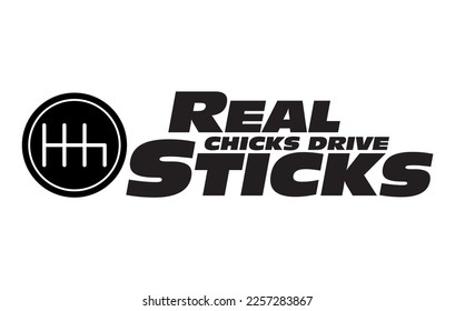 REAL CHICKS DRK STICKS Car Sticker, Decal, Vinyl, Label, JDM Japanese Letters Sticker