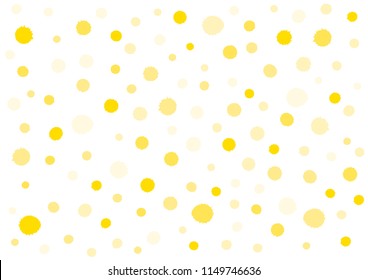 Real color ink splatter background. Isolated on white background. Yellow. Vector 10 eps.