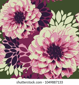 Real coloring dahlia flower in pattern texture.